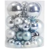 Boule de Noël brillante bleu et argenté x50