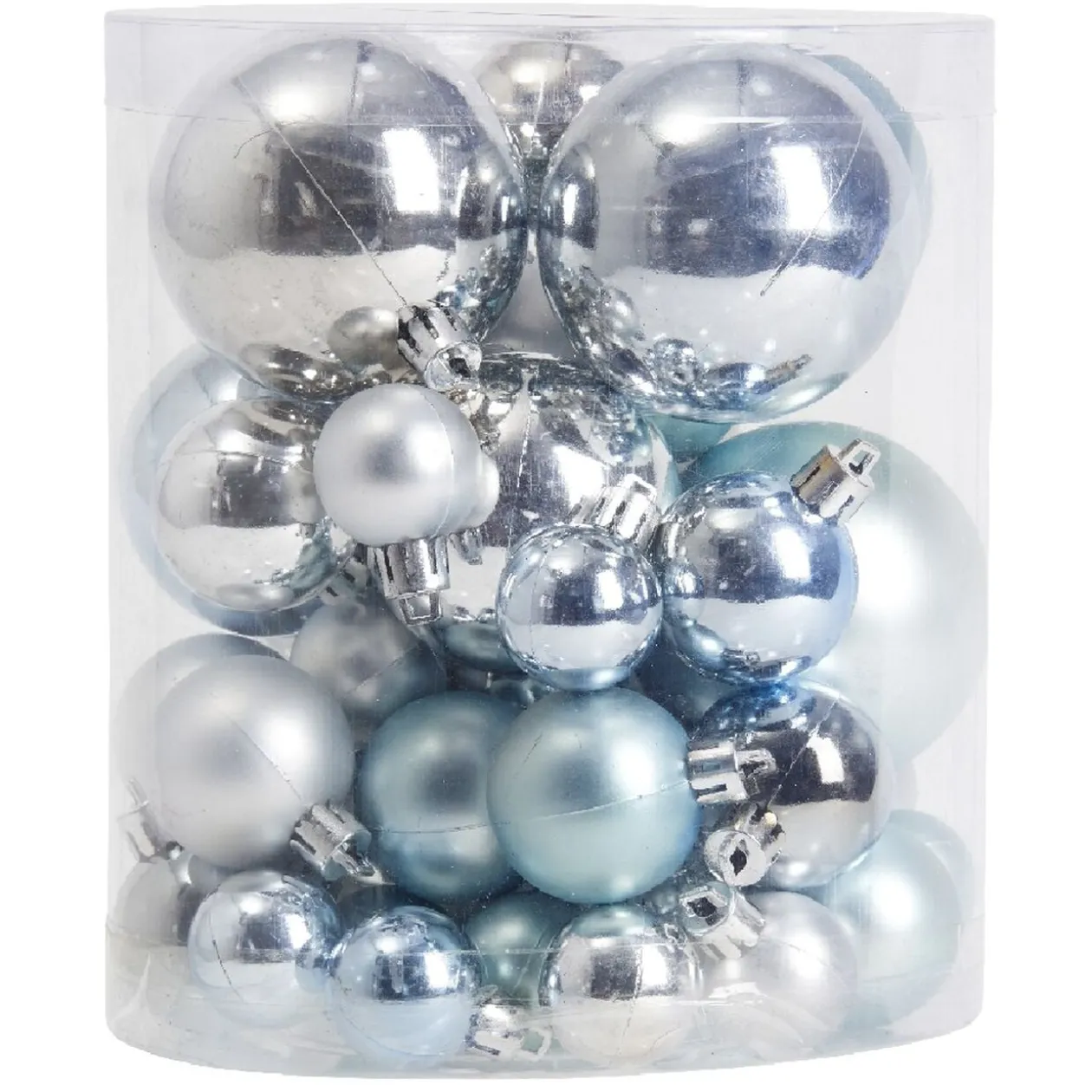 Boule de Noël brillante bleu et argenté x50