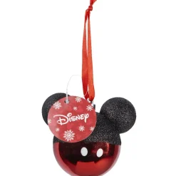 Boule de Noël Disney tête de Mickey rouge et noire