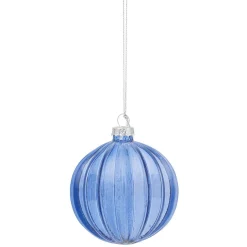 Boule de Noël en verre bleu Ø10 cm < Gifi Hot