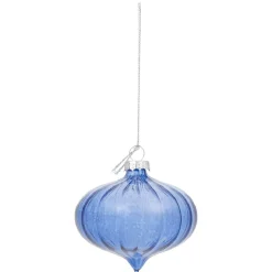 Boule de Noël en verre bleu Ø10 cm < Gifi Hot