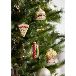 Boule de Noël en verre forme nourriture fast food H7cm (6 modèles)