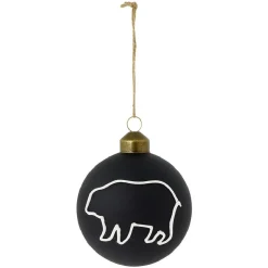 Boule de Noël en verre noir mat ours ou cerf Ø8cm < Gifi New