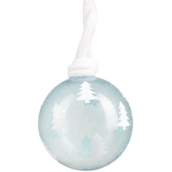 Boule de Noël en verre pailleté motif étoile attache en laine Ø8cm