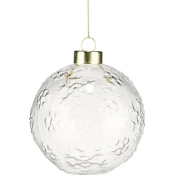 Boule de Noël en verre relief Ø8cm (3 modèles)