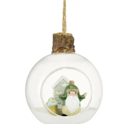 Boule de Noël en verre scène ouverte Ø9cm (2 modèles)