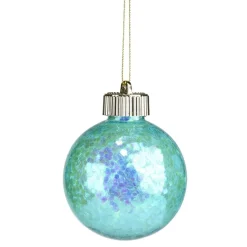 Boule de Noël fluo irisé à suspendre H8cm (3 modèles)