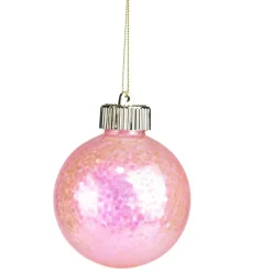 Boule de Noël fluo irisé à suspendre H8cm (3 modèles)