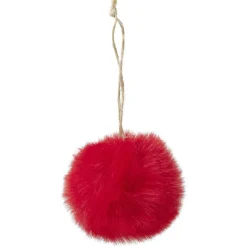 Boule de Noël fourrure rouge Ø6cm < Gifi