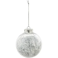 Boule de Noël garnie de cheveux d'ange (4 modèles)