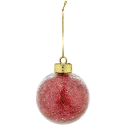 Boule de Noël garnie de cheveux d'ange (4 modèles)