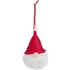 Boule de Noël gnome rouge et blanc Ø6xH11cm