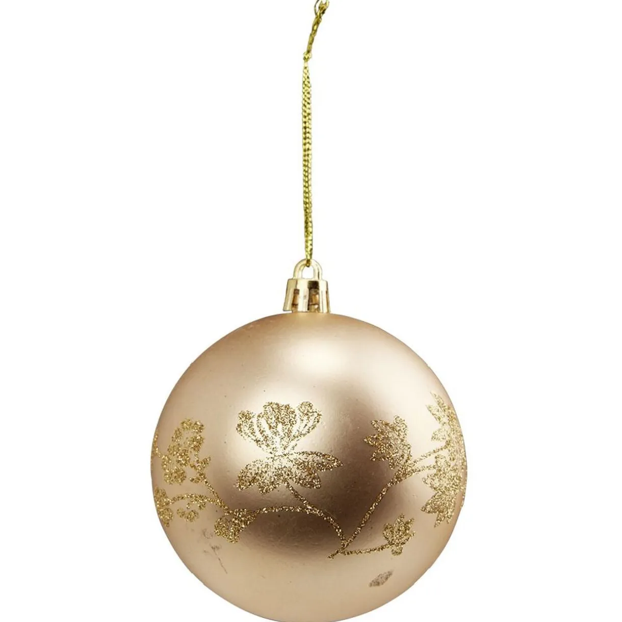 Boule de Noël imprimé fleur pailleté doré Ø8cm < Gifi Best