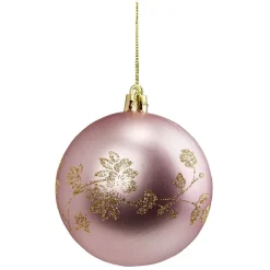 Boule de Noël imprimé fleur pailleté doré Ø8cm < Gifi Best