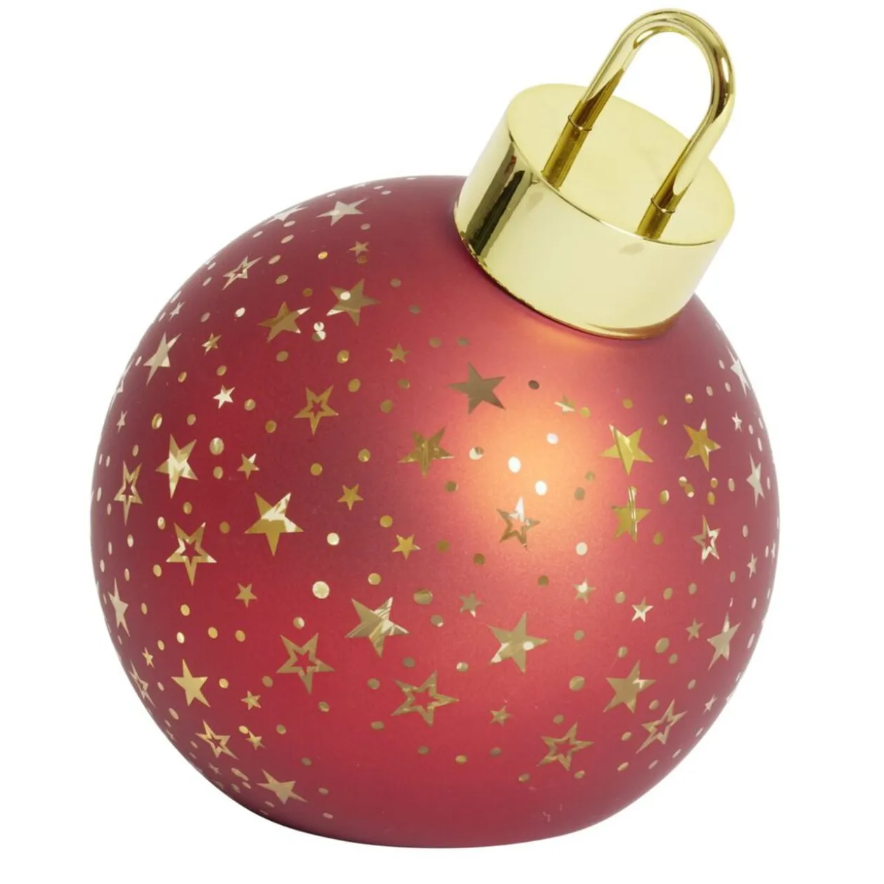 Boule de Noël lumineuse à poser en verre rouge Ø15xH18cm