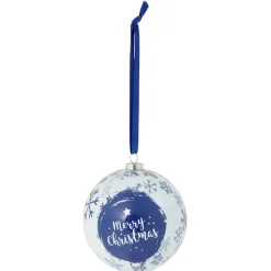 Boule de Noël motif banquise bleu et blanc Ø8cm - 3 modèles < Gifi Clearance