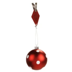 Boule de Noël motif pois rouge blanc < Gifi Outlet