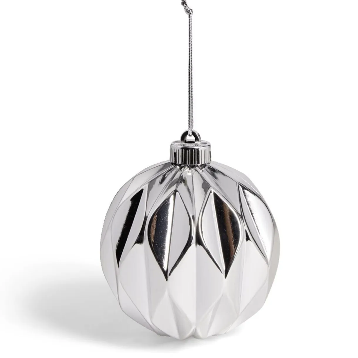 Boule de Noël origami argenté ou bleue Ø12cm - 2 coloris < Gifi Discount