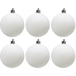 Boule de Noël pailletée blanche Ø6cm x6
