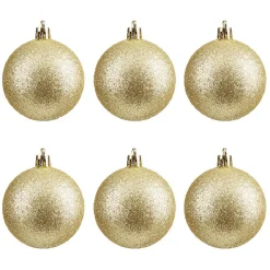 Boule de Noël pailletée dorées Ø6cm x6 < Gifi Online