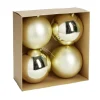Boule de Noël plastique doré x4 mate et brillant Ø15cm < Gifi