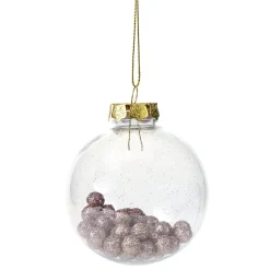 Boule de Noël plastique transparent avec billes Ø8cm (4 modèles) < Gifi New