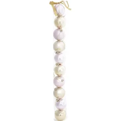 Boule de Noël rose et dorée x10