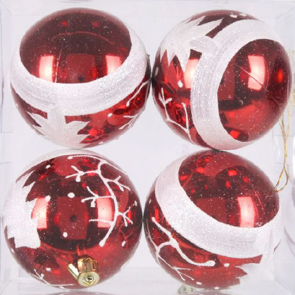 Boule de Noël rouge blanche x4 < Gifi