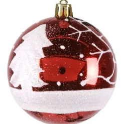 Boule de Noël rouge blanche x4 < Gifi