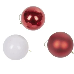 Boule de Noël rouge et blanche x10