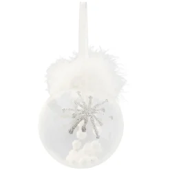 Boule de Noël transparente avec plumes < Gifi Hot