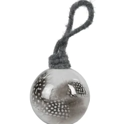 Boule de Noël transparente avec plume à l’intérieur