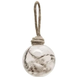 Boule de Noël transparente avec plume à l’intérieur