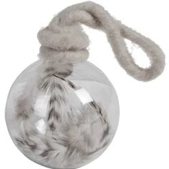 Boule de Noël transparente avec plume à l’intérieur