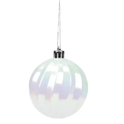 Boule de Noël x8 blanc et irisé Ø7cm