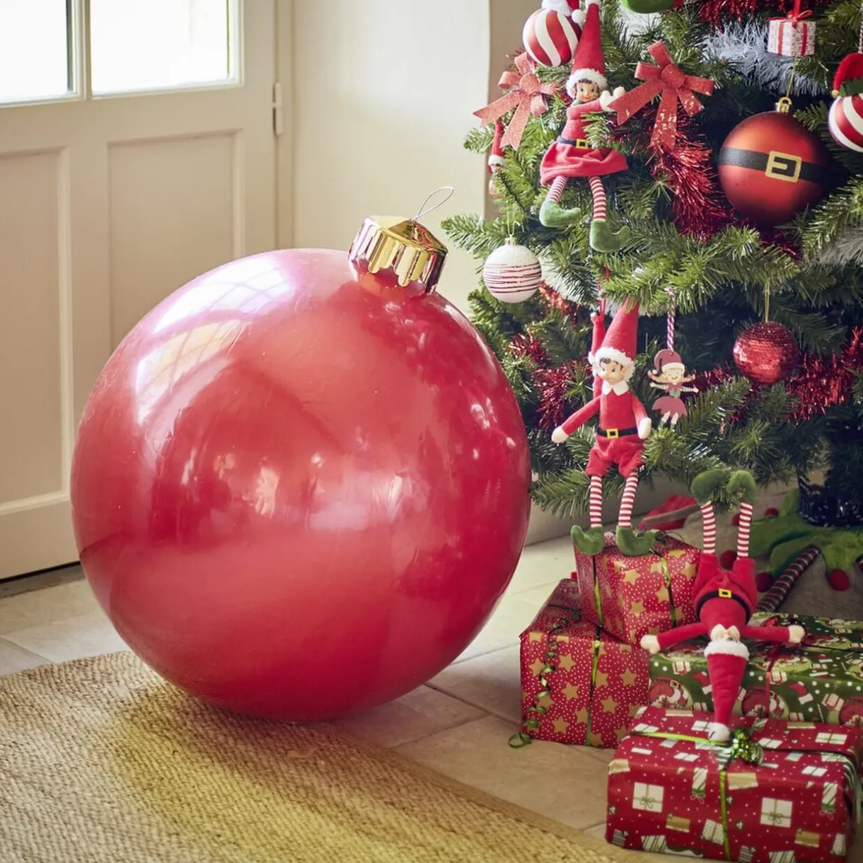 Boule de Noël XL gonflable Ø65cm pompe incluse - 3 coloris < Gifi New