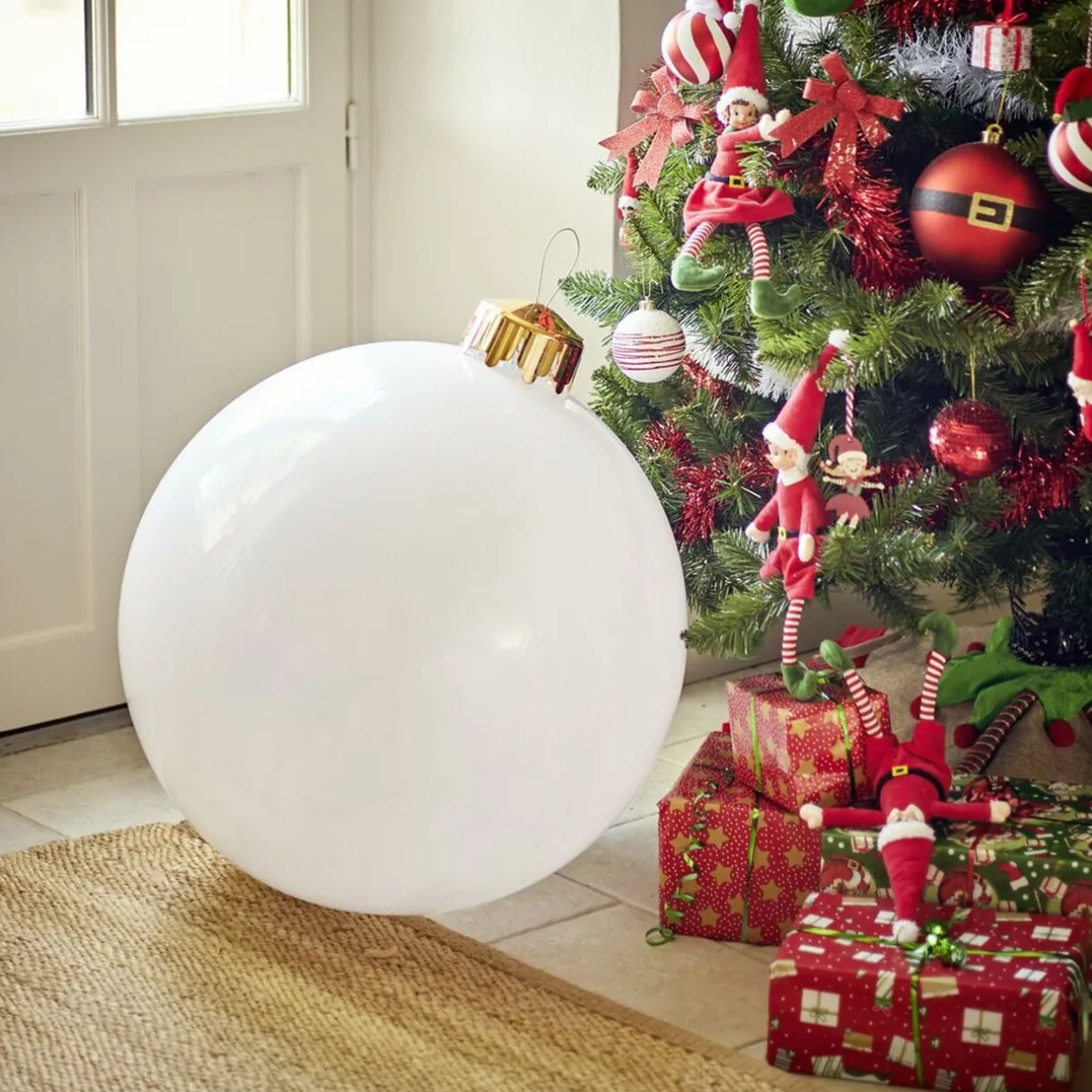 Boule de Noël XL gonflable Ø65cm pompe incluse - 3 coloris < Gifi New