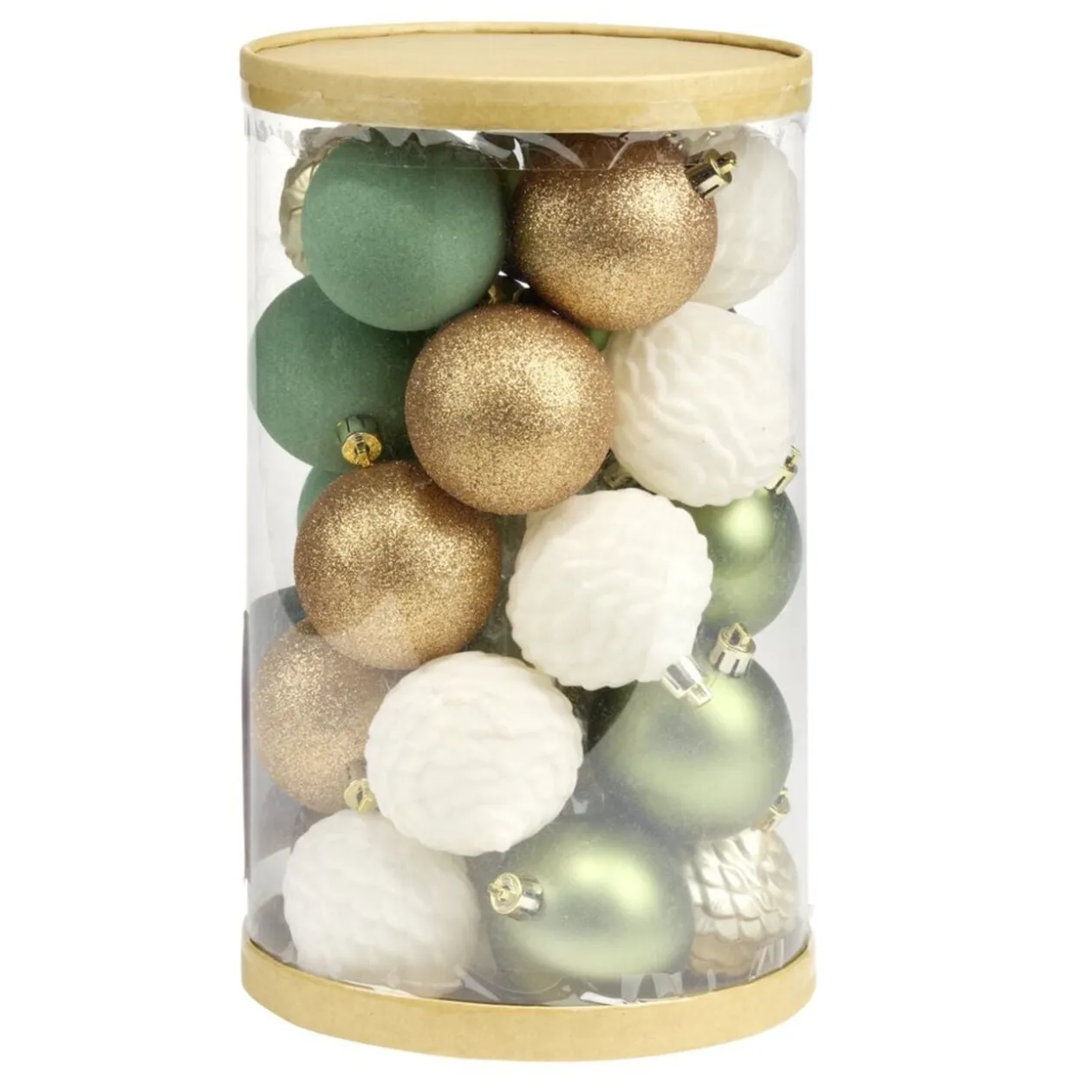 Boule de Noël x25 nature Ø6.5cm