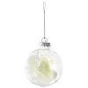 Boule en verre transparent avec rose