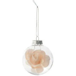 Boule en verre transparent avec rose