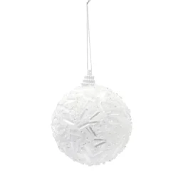 Boule et goutte sapin Noël blanc argent relief < Gifi Discount
