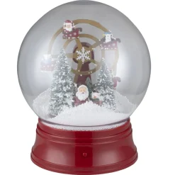 Boule à neige animée LED scène Père Noël musical Ø25xH30cm