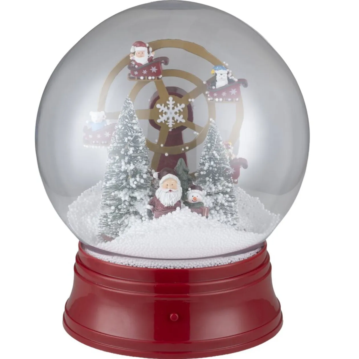 Boule à neige animée LED scène Père Noël musical Ø25xH30cm