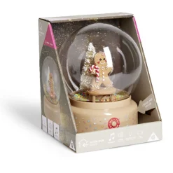 Boule à neige lumineuse animée musicale bonhomme pain d'épices - 2 modèles < Gifi Clearance