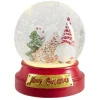 Boule à neige lumineuse Merry Christmas gnome et sapin Ø10xH12cm < Gifi Discount