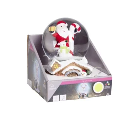Boule à neige Noël musicale et lumineuse Ø12cm (2 modèles)