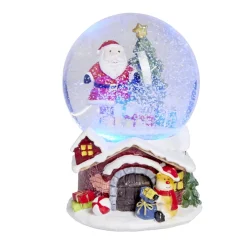 Boule à neige Noël musicale et lumineuse Ø12cm (2 modèles)