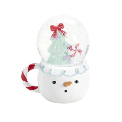 Boule à neige Noël sapin intérieur sur socle forme tasse H17cm (2 modèles) < Gifi Hot