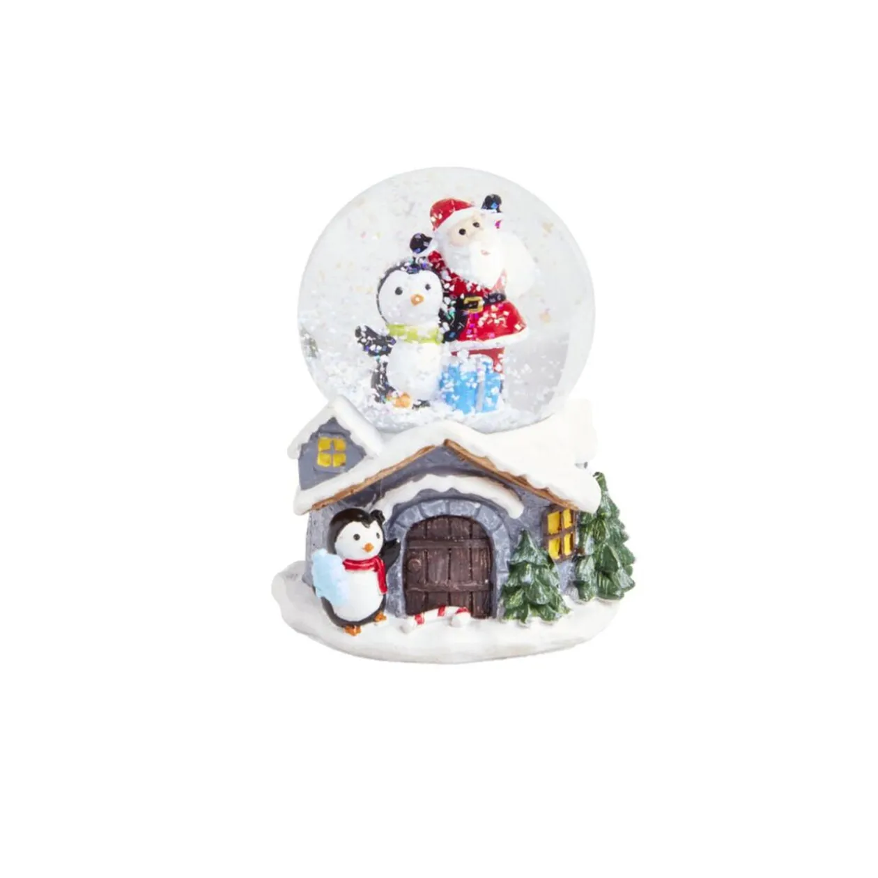 Boule à neige Noël Ø8,3xH10,5 cm (4 modèles)