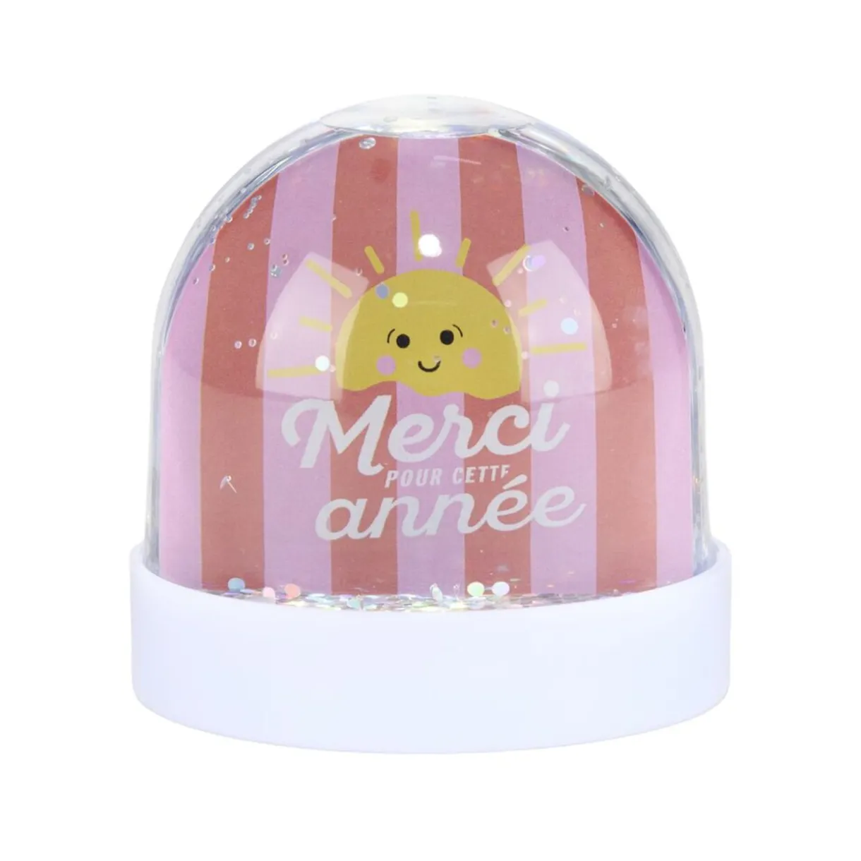 Boule à neige paillettes Merci pour cette année blanc < Gifi Clearance